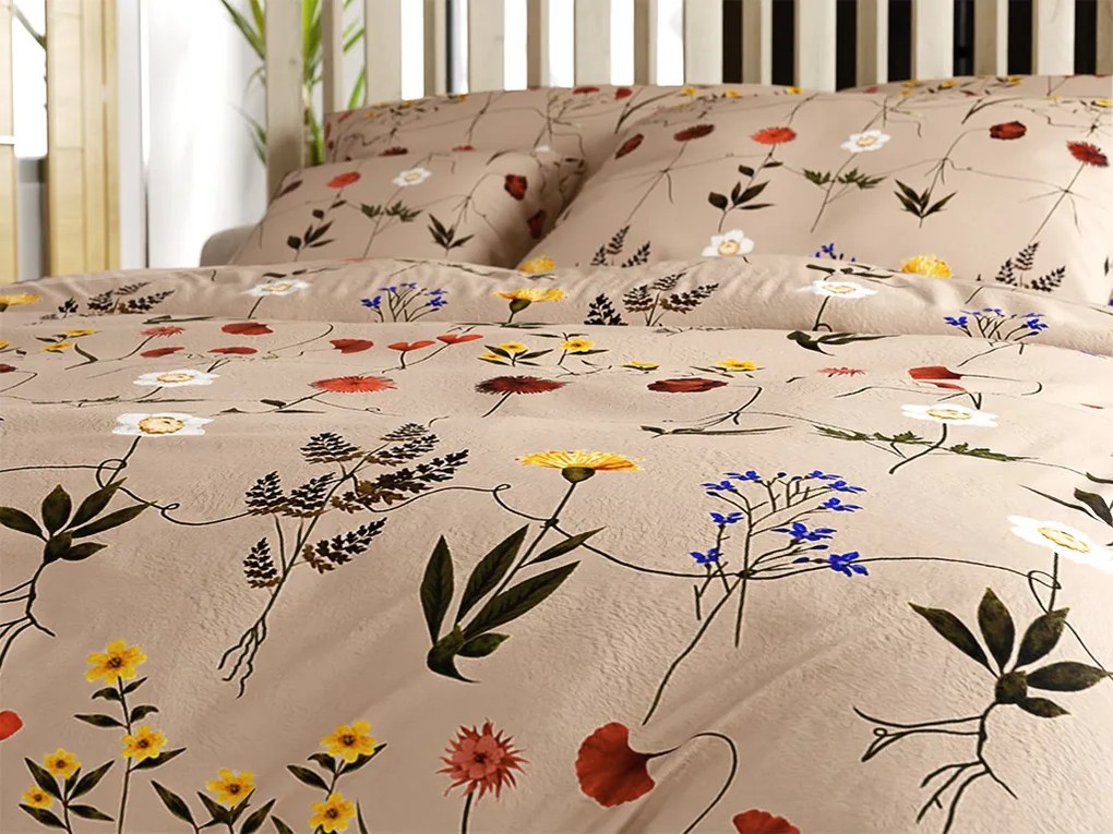 HERBAR bézs mikroplüss ágyneműhuzat Ágyneműhuzat mérete: 2 db 70 x 90 cm | 200 x 220 cm