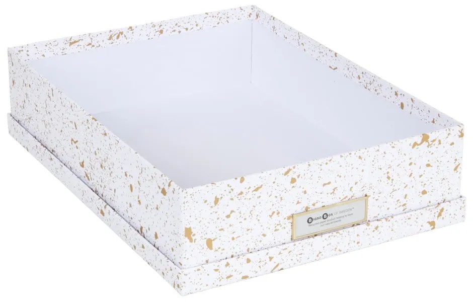 Oskar aranyszínű-fehér tárolódoboz - Bigso Box of Sweden