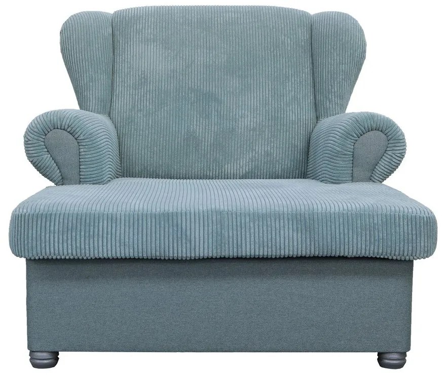 Szürkéskék kordbársony fotel Lord – Ropez