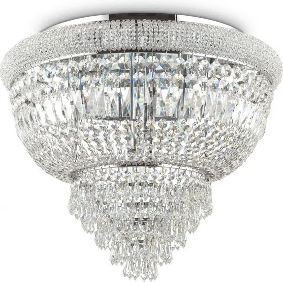 IDEAL LUX 207186 DUBAI PL6 CROMO Kristály Mennyezeti Lámpa E14 IP20
