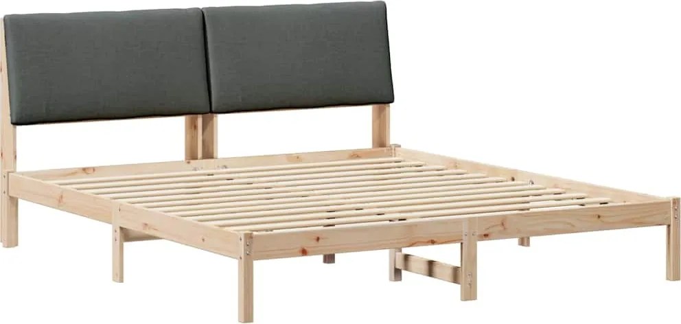 vidaXL Ágykeret barna és sötétszürke 180 x 200 cm Tömör fenyőfa