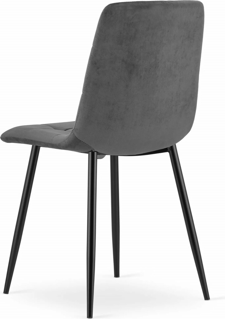 AKCIÓ Sötétszürke bársonyszék KARA fekete lábakkal II. osztály