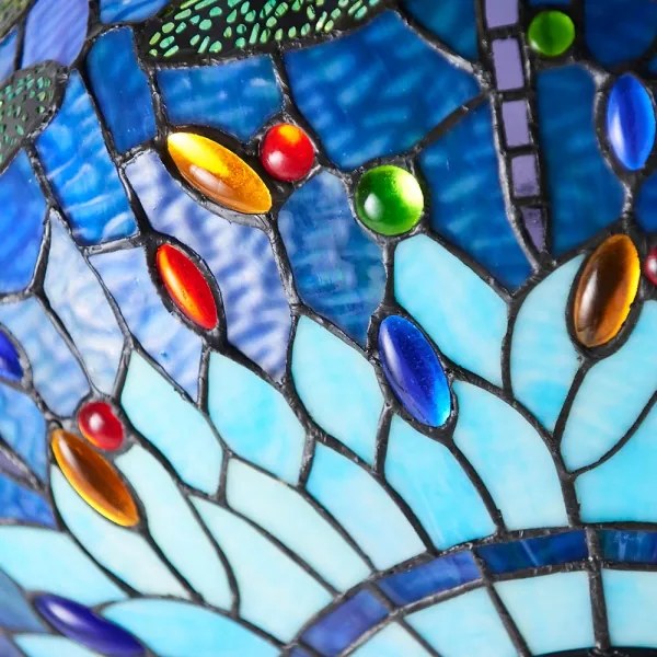 Endon 64075 - Tiffany DRAGONFLY láncra akasztható csillár 3xE27/60W/230V, átm. 41 cm