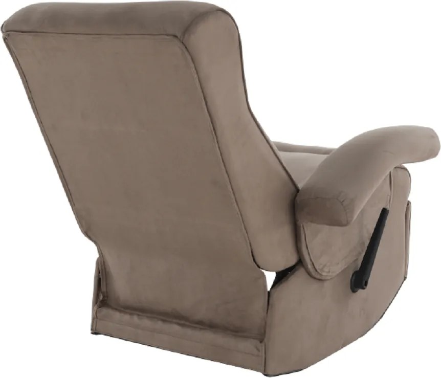 Mechanikusan állítható pihenő fotel, szürkés barna textil, SUAREZ