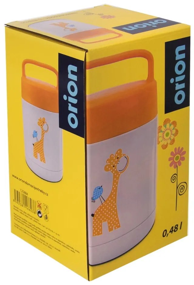 Fehér-narancssárga gyerek termosz 480 ml Žirafa – Orion