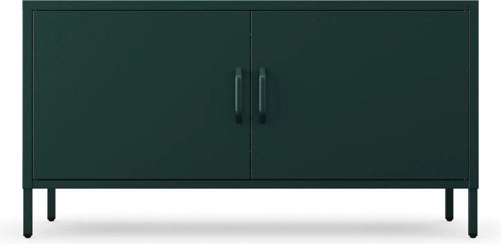 Fém TV-szekrény lábakkal, üvegzöld, 1150x595x400 mm: ROSA Modern