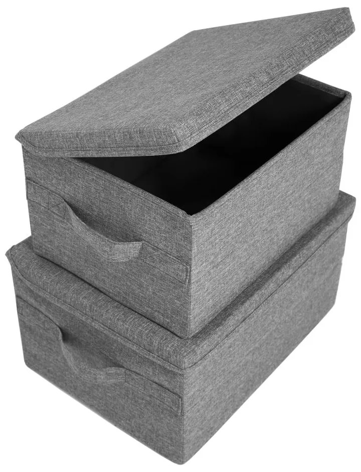 Szürke fedeles textil tárolódoboz 40x30x22 cm Soft Storage – Bigso