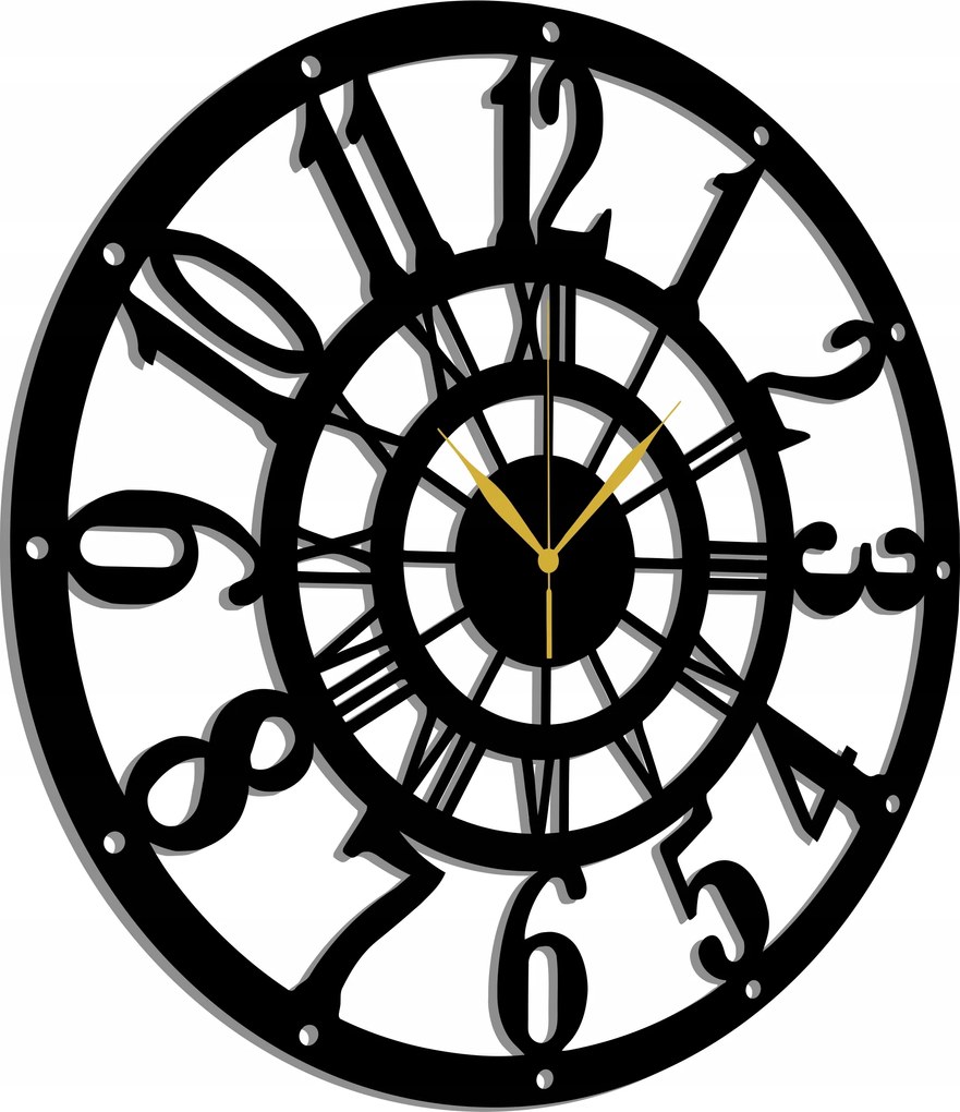 Falióra 80cm Falióra Nagy Áttört Fekete Klasszikus Nagy Számok