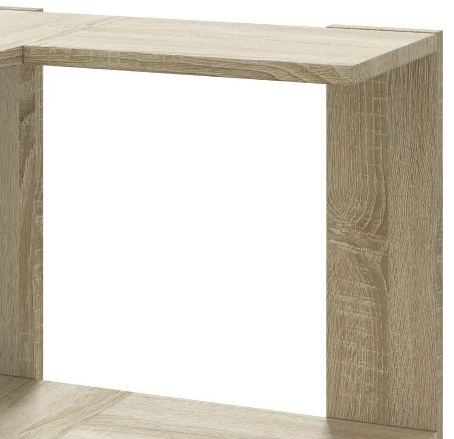 3 szintes sonoma tölgy szerelt fa sarok könyvespolc 50x50x102cm