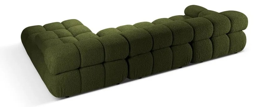 Zöld buklé moduláris sarokkanapé (jobb oldali) Bellis – Micadoni Home