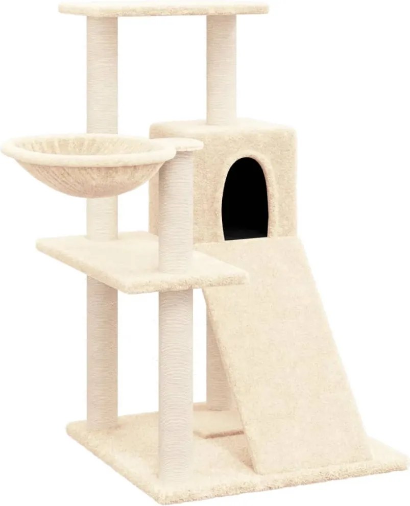 vidaXL krémszínű macskabútor szizál kaparófákkal 82 cm