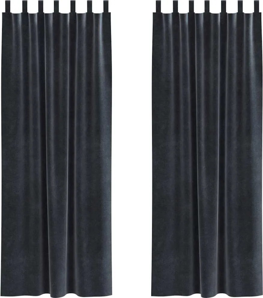 vidaXL Sötétítő függönyök 2 pcs Sötétszürke 140 x 245 cm Bársony