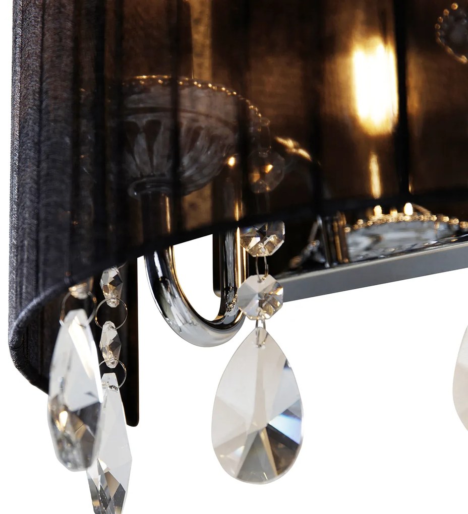 2 db fali lámpa készlet króm fekete árnyékolóval - Ann-Kathrin 2