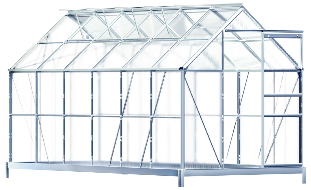 Gardebruk® Kerti üvegház XL - 380x190x195cm + alap