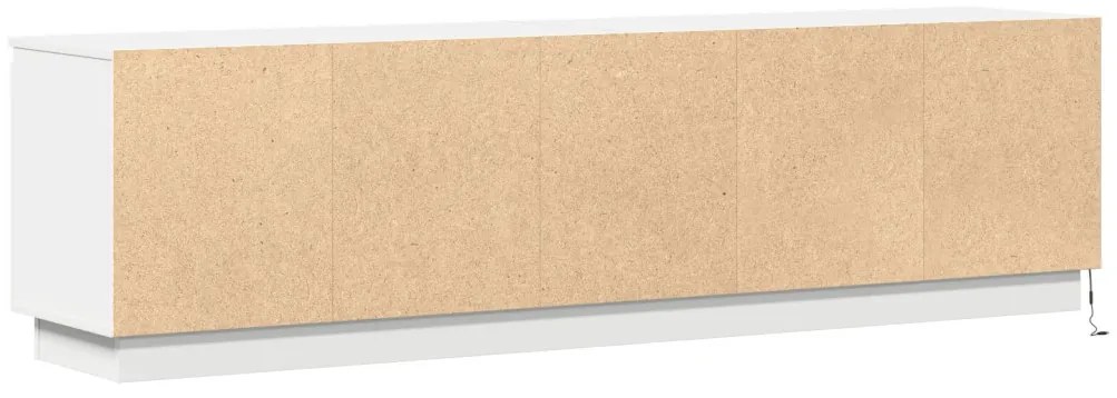 TV szekrény LED világítással Fehér 180x38x49 cm Mérnöki Fa
