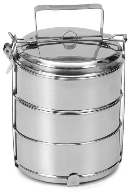 Orion 3 szintes rozsdamentes acél ételhordó, 1 liter, 3 emelet