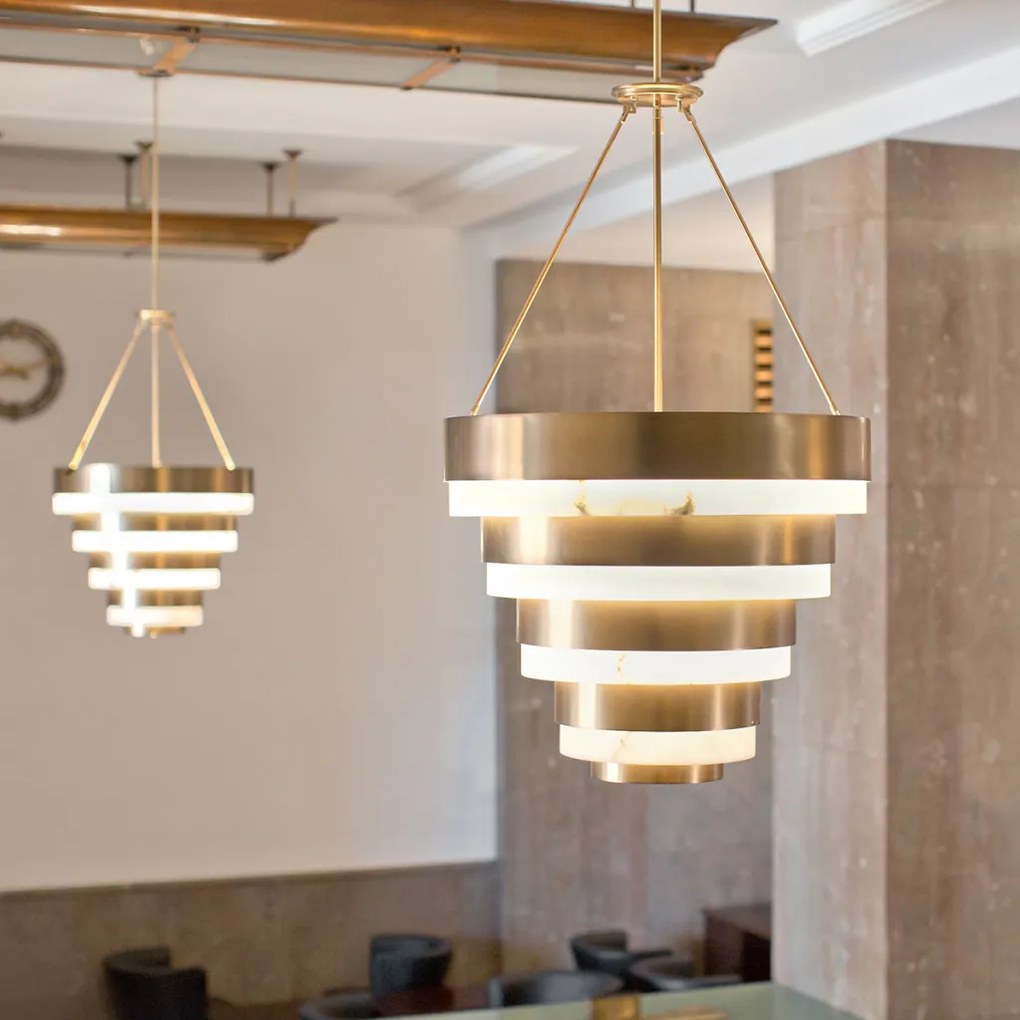 ELSTEAD QN-ECHELON-8P ECHELON Modern Led Függesztett Lámpa Idős Réz E14 IP20