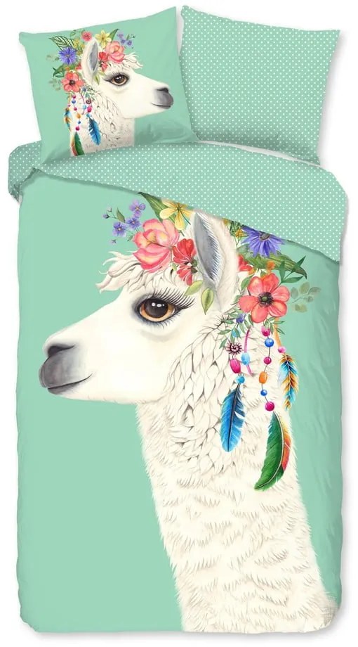 Mentazöld egyszemélyes-hosszabbított pamut gyerek ágyneműhuzat 140x220 cm Joey – Good Morning