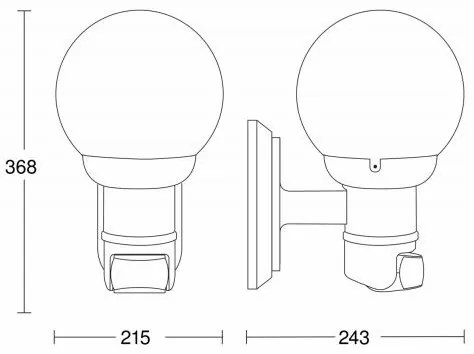 STEINEL 634216 - L 560 S Kültéri érzékelős fali lámpa fekete IP44