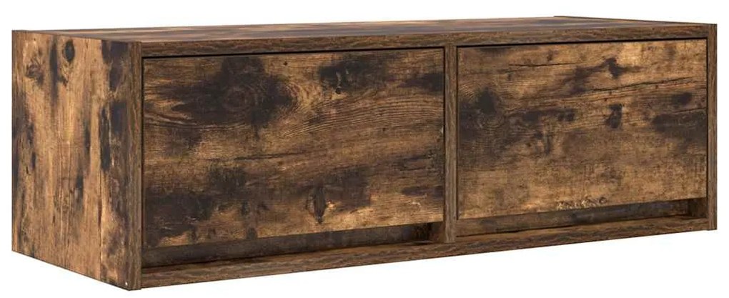 2 db füstös tölgy színű szerelt fa TV-szekrény 80x31x25,5 cm