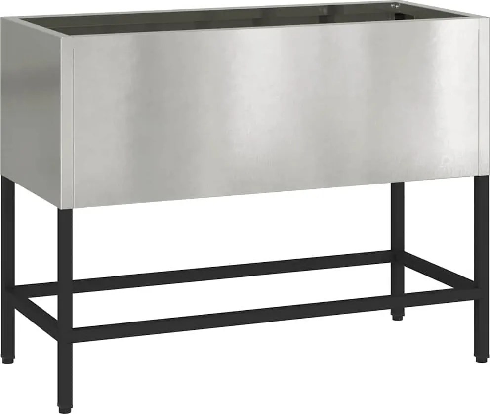 vidaXL Magas Kerti Cserép Ezüst 60 x 26 x 45 cm Rozsdamentes acél