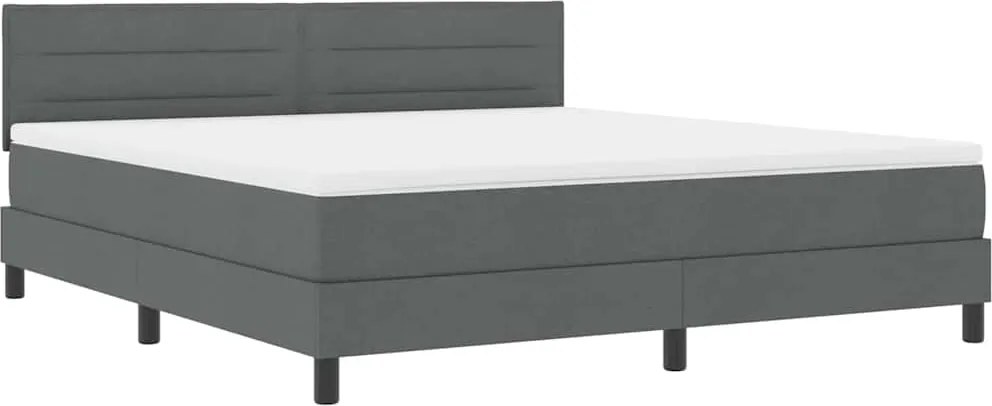 vidaXL Boxrugós ágy matracmal leddel Sötétszürke 180 x 200 cm szövet