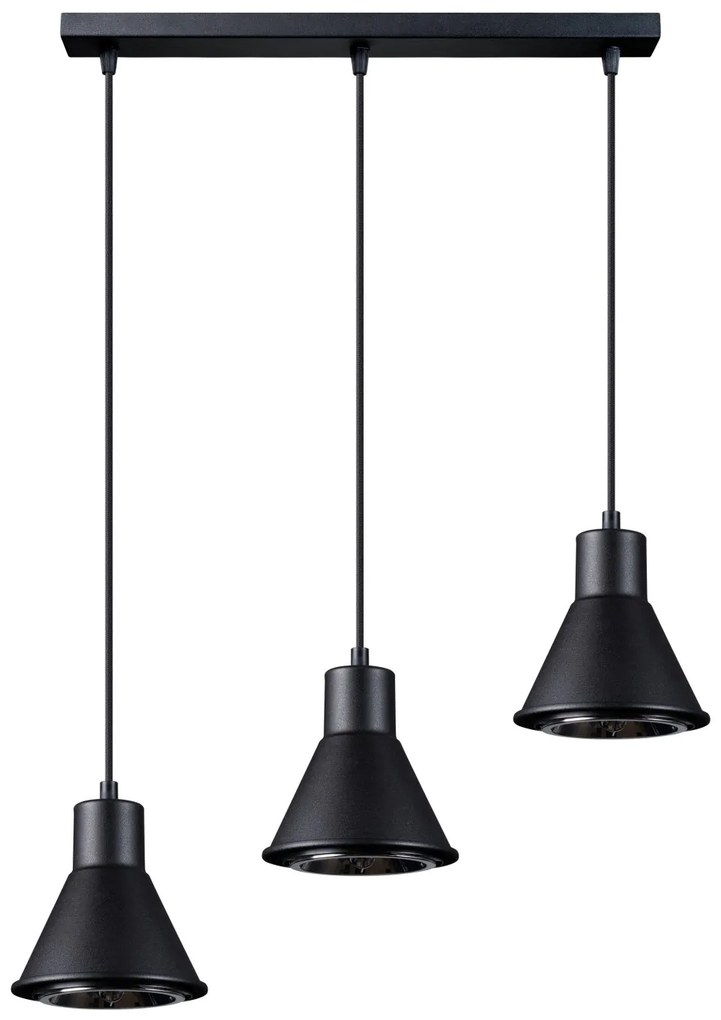 SOLLUX SL-0990 TAZILA Többágú Függesztett Lámpa Fekete GU10/ES111 IP20