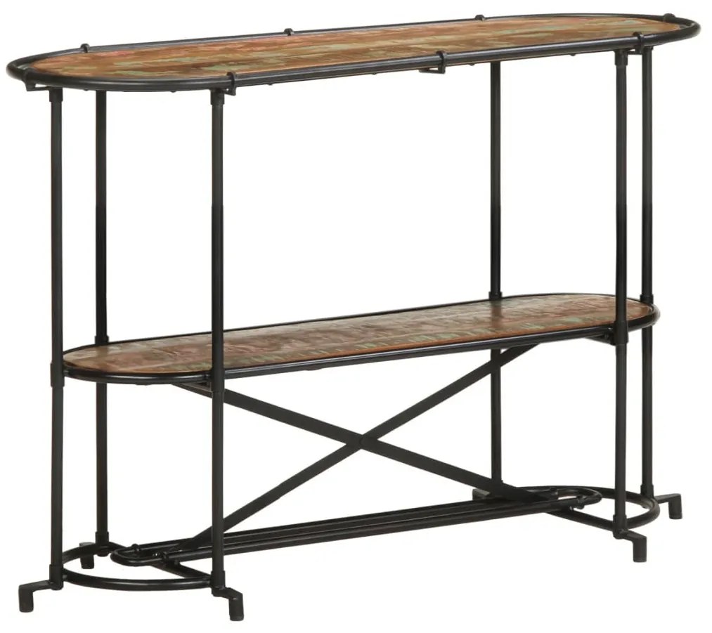 tömör újrahasznosított fa konzolasztal 110 x 42 x 76 cm