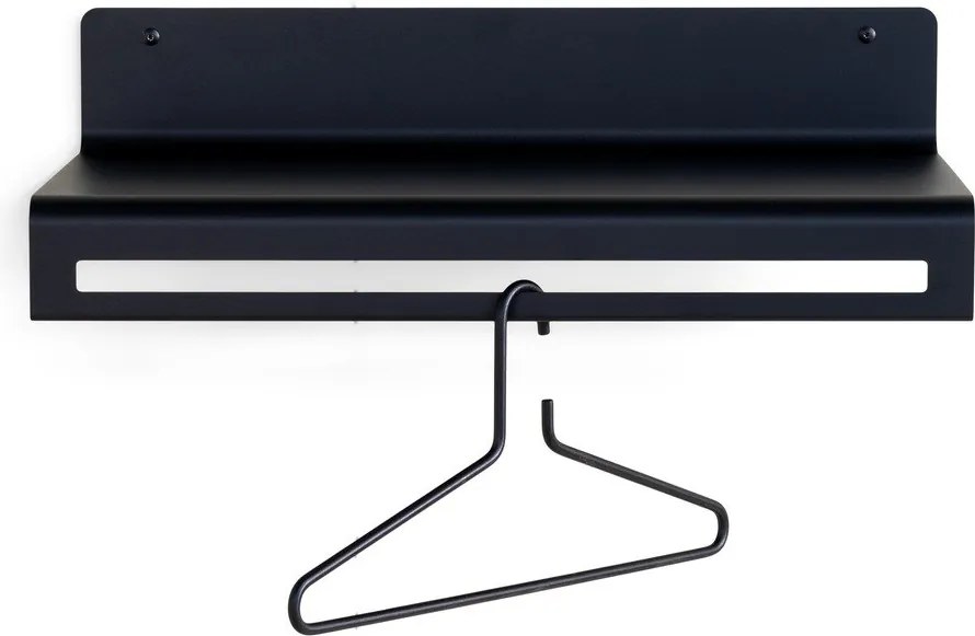 Fekete fém fali fogas polccal 60 cm Sway – Spinder Design