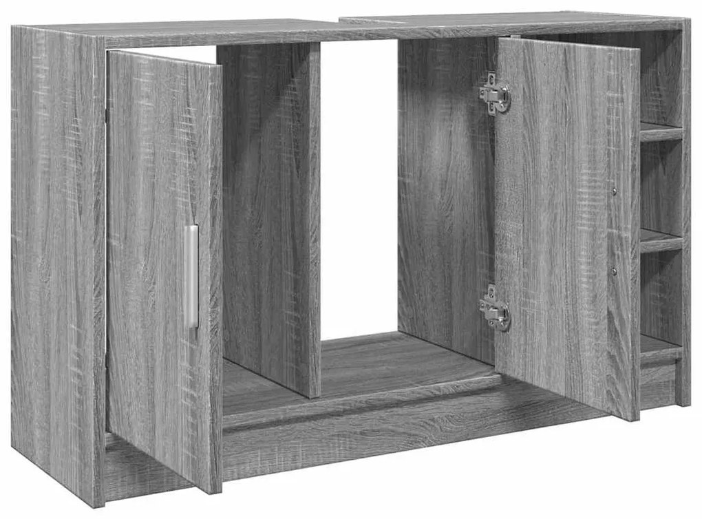 Szürke sonoma színű szerelt fa mosdószekrény 90 x 29 x 55 cm