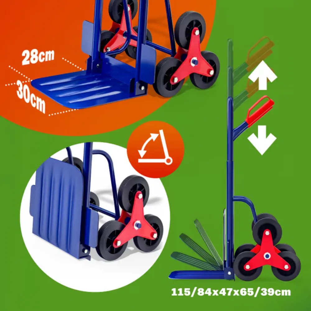 CART lépcsős kézikocsi, max. 200kg, kék Gardebruk