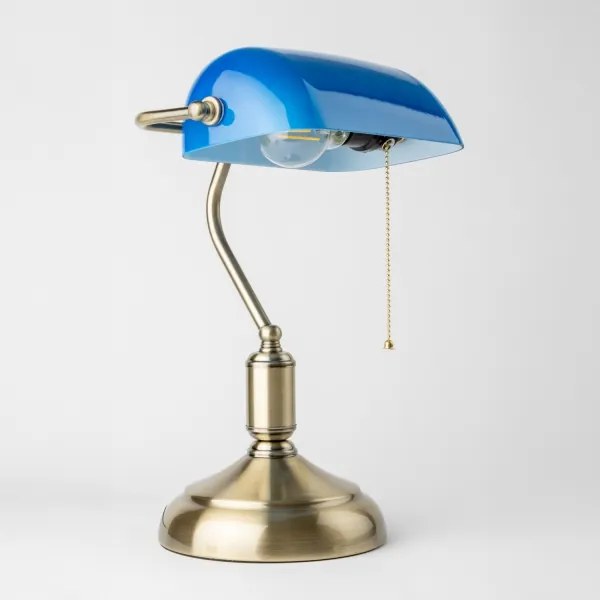 Brilagi - BANK OFFICE asztali lámpa 1xE27/60W/230V réz/kék