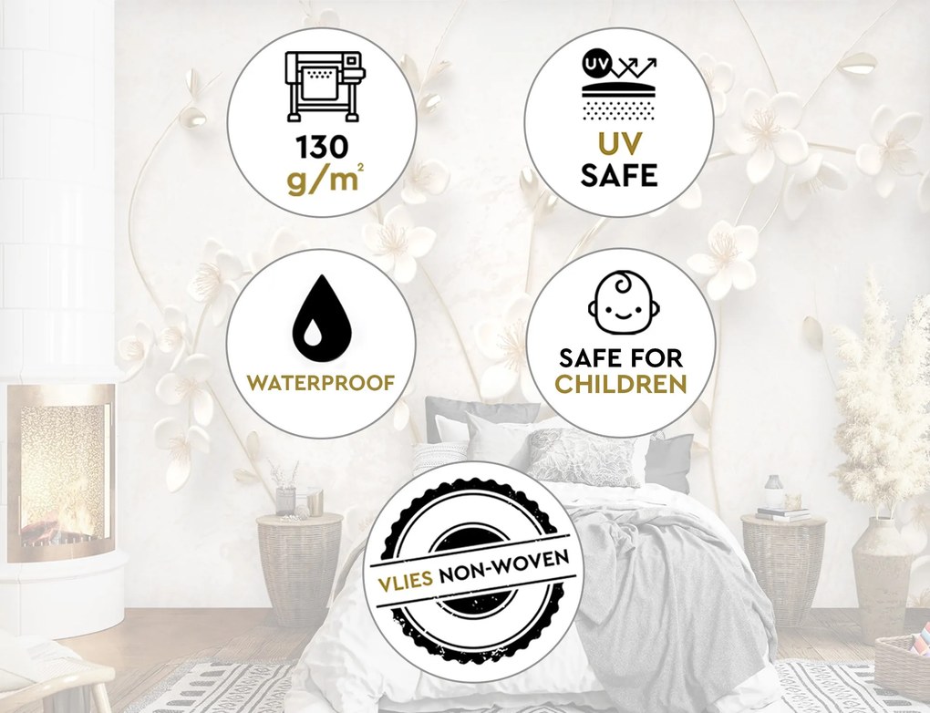 Gario Fotótapéta Virágok ágakon Anyag: Vlies, Méret: 450 x 315 cm