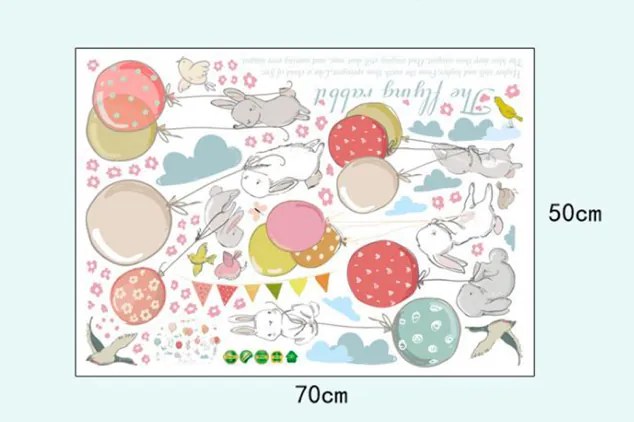 PIPPER | Falmatrica "Nyuszik léggömbökkel" 72x105