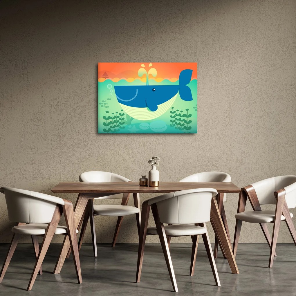 Kép - boldog bálna (70x50 cm)