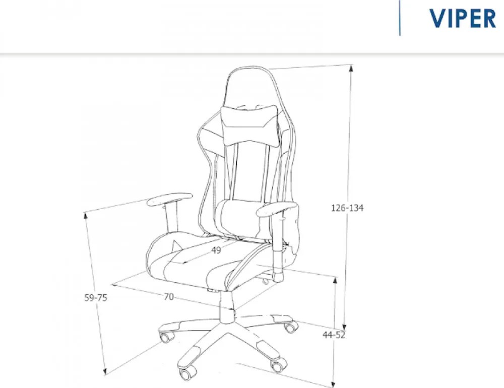 Viper forgószék fekete sárga
