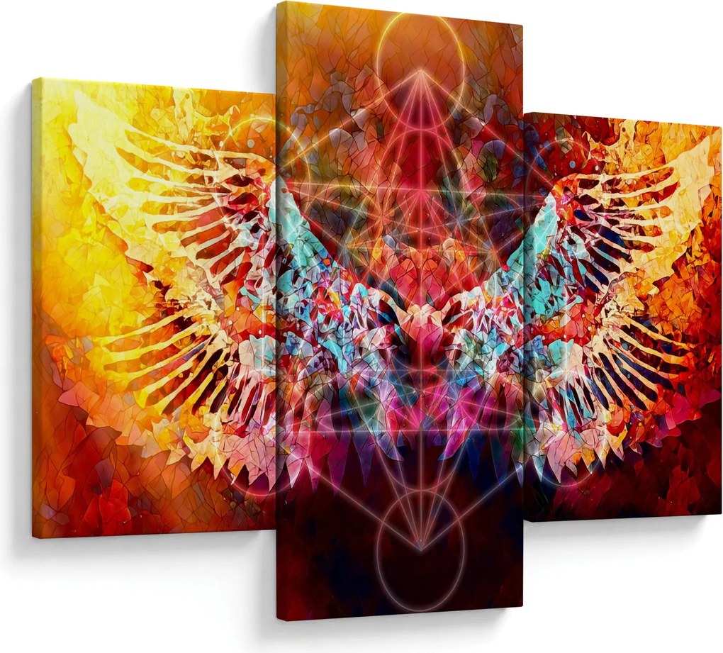 Kép - Merkaba szárnyakkal, absztrakció (90x60 cm)