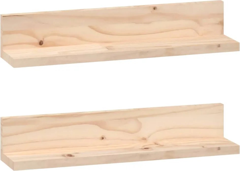 vidaXL 2 db tömör fenyőfa falipolc 50 x 11 x 9 cm