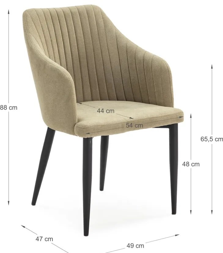 Világoszöld kárpitozott étkezőfotel szett 2 db-os Nadi – Marckeric