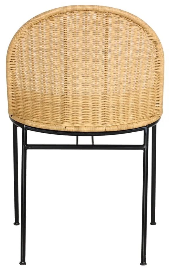 4 db rattan étkezőszék Sofia és fekete asztal Marienlis - Bonami Essentials