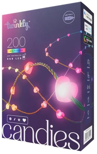 Twinkly TWKH200RGB-G - LED RGB Dimmelhető karácsonyi lánc 200xLED 14 m USB Wi-Fi