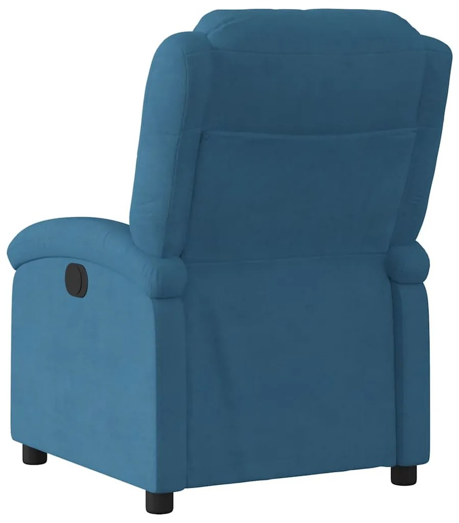 kék bársony dönthető fotel