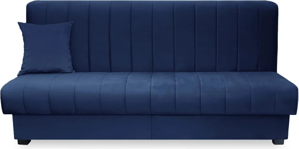2 db-os szett, ágyazható kanapé sötétkék színben, velúr kárpittal SIGMA