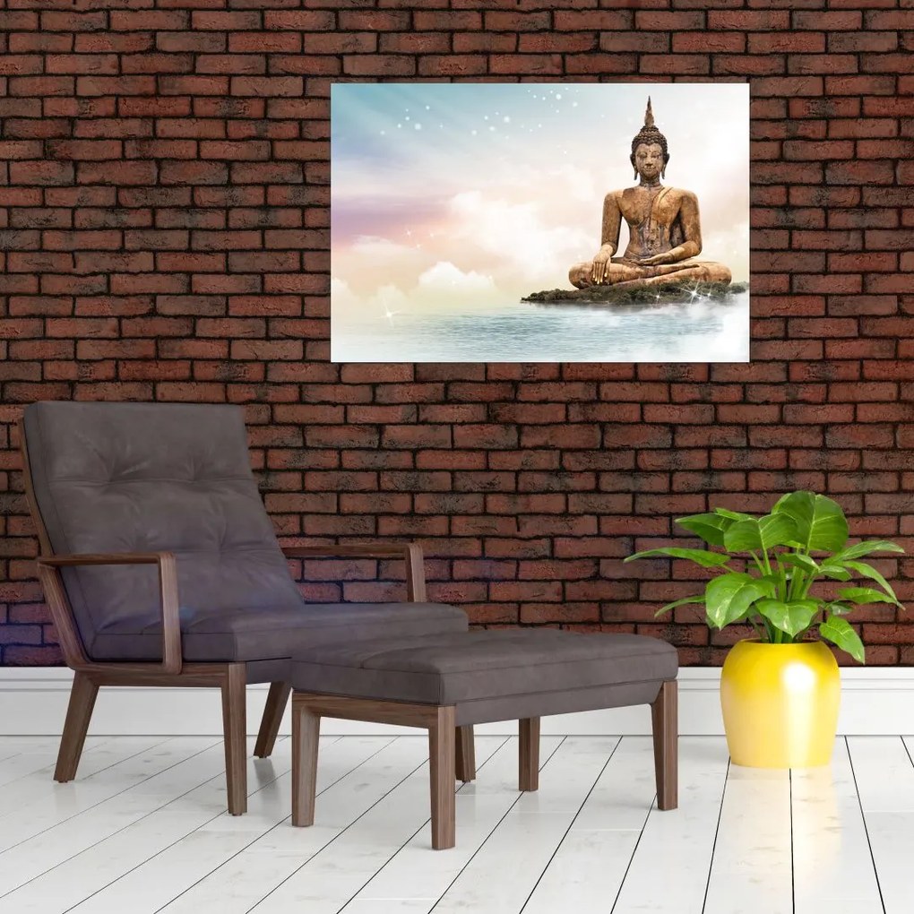 Kép - Buddha vigyáz a földre (90x60 cm)