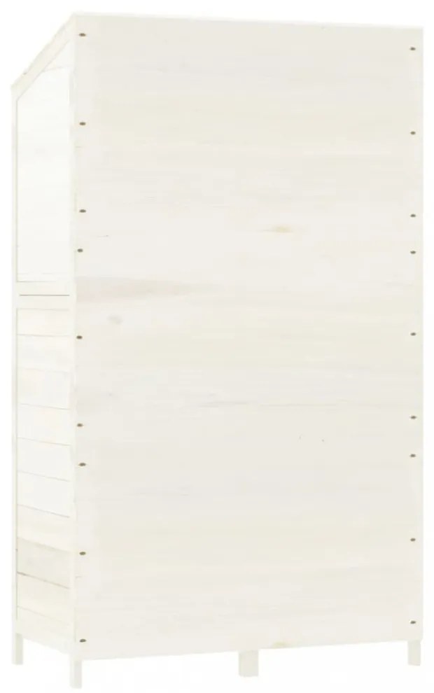 fehér tömör fenyőfa kerti fészer 102x52x174,5 cm