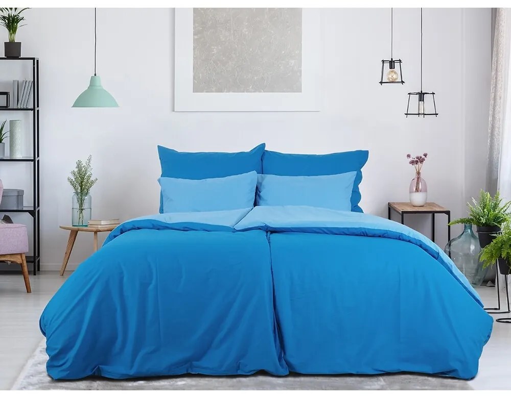 B.E.S. Petrovice Pamut ágynemű Double face kobalt/égkék