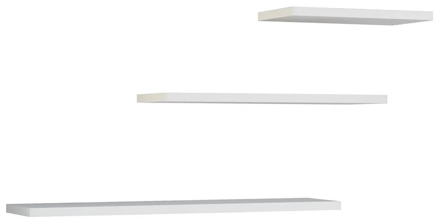 Drohmo Tobi 3P fali lebegőpolc (3db), 60/45/30x1,8x15 cm, fehér