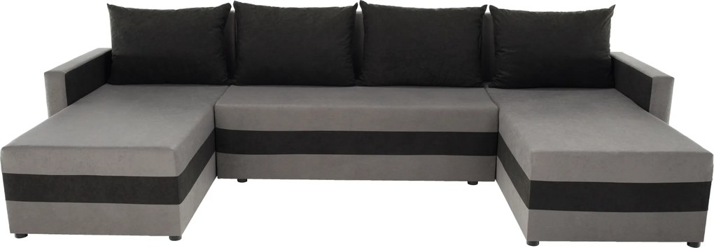 Univerzális ülőgarnitúra, szürke/fekete, PAULITA U