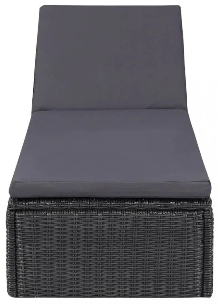 sötétszürke polyrattan napozóágy