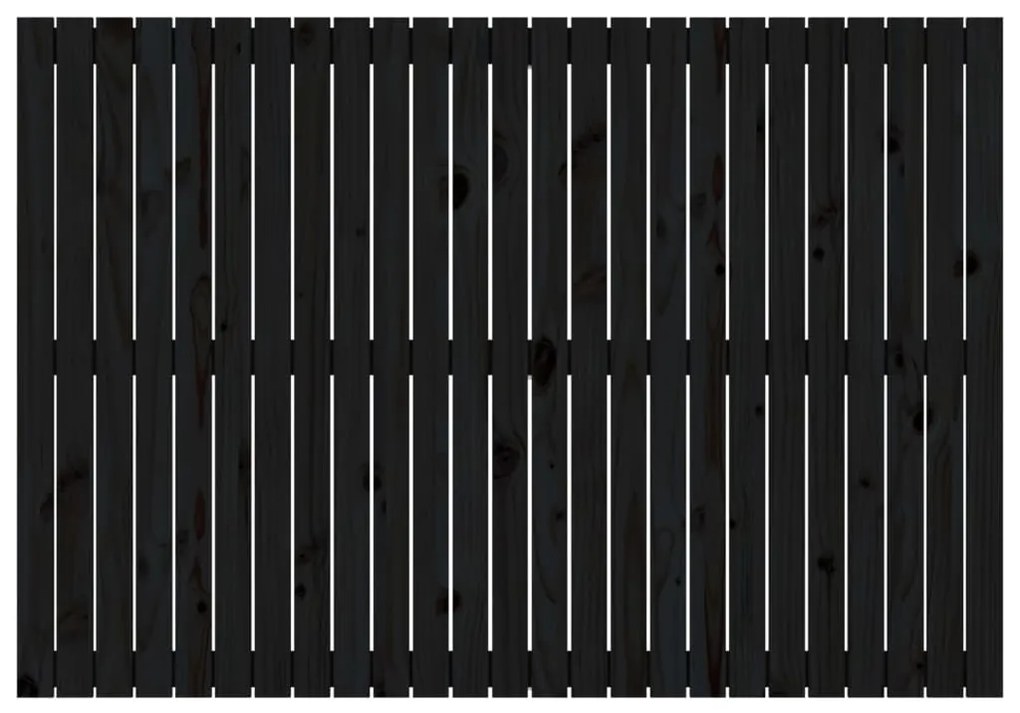fekete tömör fenyőfa fali fejtámla 159,5x3x110 cm